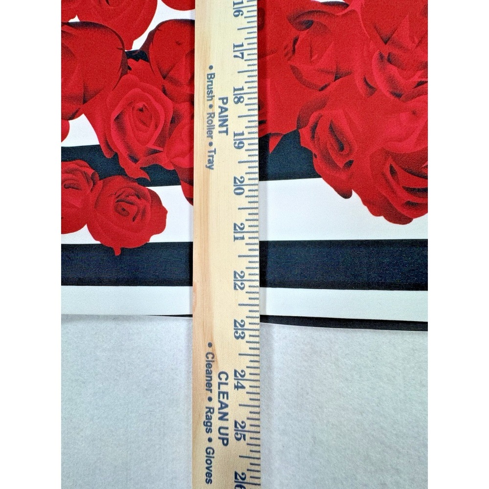 Joseph Ribkoff Pencil Skirt Women 4 Black White Stripe Red Rose Floral Pull On - Picture 8 of 11